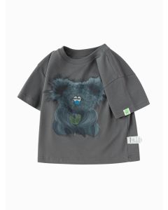 Kids Unisex Round v-neck short-sleeved T-shirt