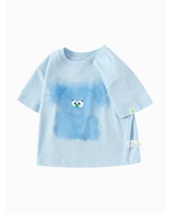 Kids Unisex Round v-neck short-sleeved T-shirt