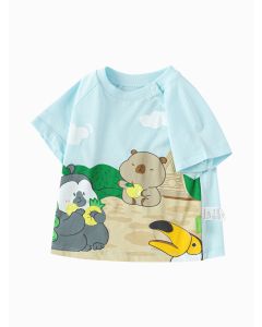 Baby Unisex Round v-neck short-sleeved T-shirt