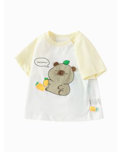 Baby Unisex Round v-neck short-sleeved T-shirt