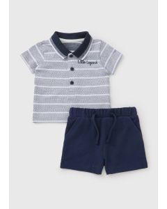 Boys Striped Polo T-Shirt & Shorts Set