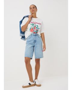Lightwash Relaxed Knee Length Shorts