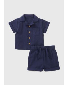 Boys Woven Shirt & Shorts Set