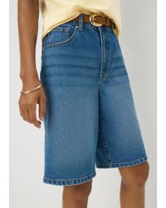Relaxed Knee Denim Shorts