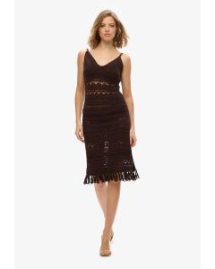 Crochet Tassel Midi Dress