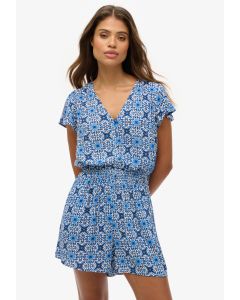 Short Sleeve Printed Playsuit