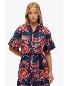 Printed Maxi Shirt Dress