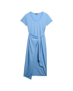 Slub Midi Wrap Dress