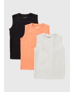3 Pack Boys Coloured Vests