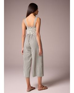 Et Vous Monochrome Stripe Textured Jumpsuit