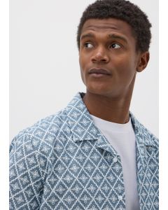 Lincoln Chambray Textured Embroidered Shirt