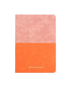 Peach Pink Series A5 PU Woven Cover Hardcover Book (80 Sheets) (PDQ)-Pink