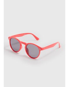 Kids Round Sunglasses-Red-One Size