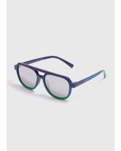 Boys Ombre Aviator Sunglasses-Blue-One Size