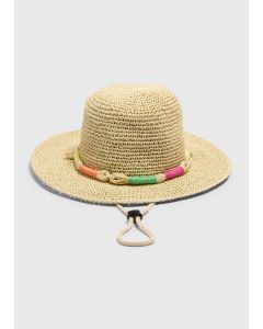 Rope Trim Trilby Hat-Natural-One Size