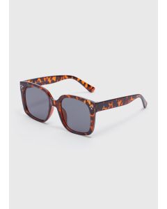 Tortoise Shell Oversized Nomad Sunglasses-Brown-One Size