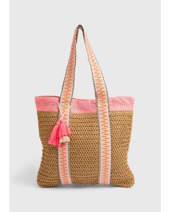 Natural Straw Detail Bag-Natural-One Size