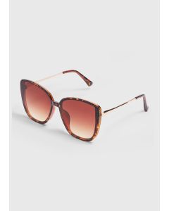 Square Sunglasses-Brown-One Size