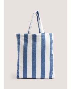 Indigo Beach Bag  (35cm x 30cm)-Blue/White