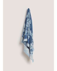 Indigo Jacquard Beach Towel (80cm x 160cm)-Blue