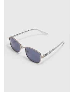 Gunmetal 90s Metal Sunglasses Gun Metal-Blue-One Size