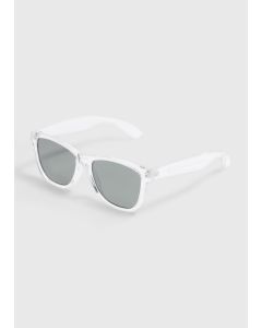 Frame Wayfarer Sunglasses-Clear-One Size