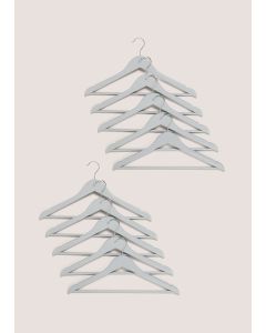 10 Pack Wooden Hangers (22.5cm x 44.5cm)-Grey