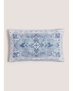 Indigo Kilim Cushion (30cm x 50cm)-Blue