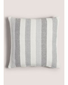 Stripe Woven Cushion  (43cm x 43cm)-Grey