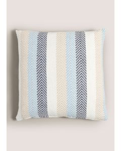 Indigo Stripe Woven Cushion (43cm x 43cm)-Multi