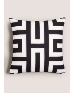 Printed Geo Cushion (43cm x 43cm)-Black/White