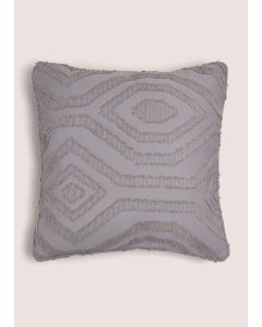 Geo Tufted Cushion-Grey-One Size