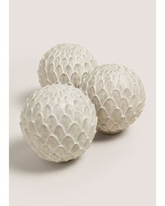 3 Pack Concrete Artichoke Balls (15.5cm x 15.5cm x 15.5cm)-White