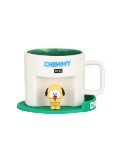 Bt21 Collection Cartoon Ceramic Cup With Coaster (450Ml)(Chimmy)