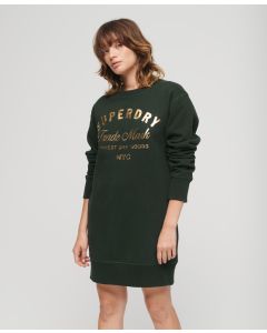 Luxe Metallic Logo Jersey Dress