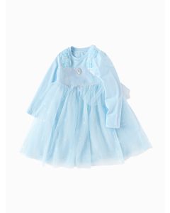 Toddler Girl Bow Tie Elastic Woven Dress