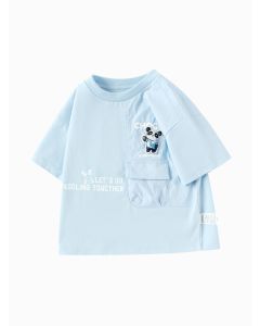 Toddler Boy Explore Style Round V-Neck Short Sleeve T-Shirt