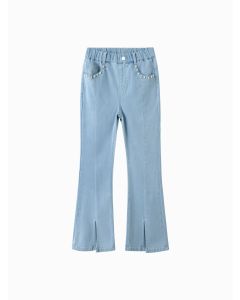 Kids Girl Outdoor Style Denim Trousers