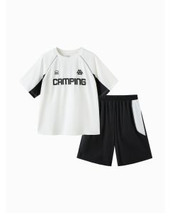 Kids Boy Outdoor Style Knitted Short Sleeve Set