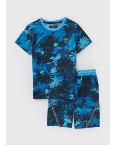 Boys Palm Aertex T-Shirt & Shorts Set