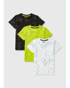 Boys 3 Pack Splatter T-Shirts