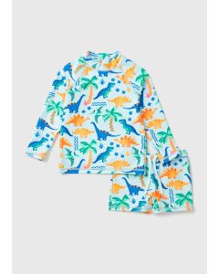 Boys Dino Print Watercolour Swim Set