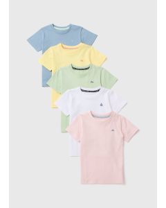 Boys 5 Pack Solid Bright T-Shirts