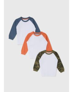 Boys 3 Pack Raglan T-Shirt