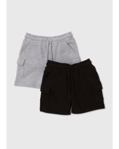 Boys 2 Pack Cargo Jogger Shorts