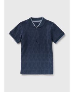 Boys Baseball Zip Polo Shirt