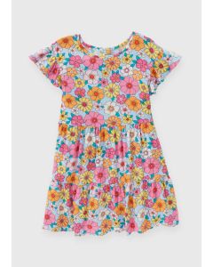 Girls Floral Viscose Dress