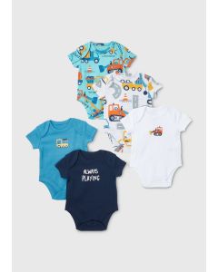 Baby 5 Pack Car Print Bodysuits