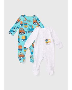 Baby 2 Pack & Car Print Sleepsuit