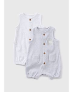 Baby 2 Pack Ribbed Romper